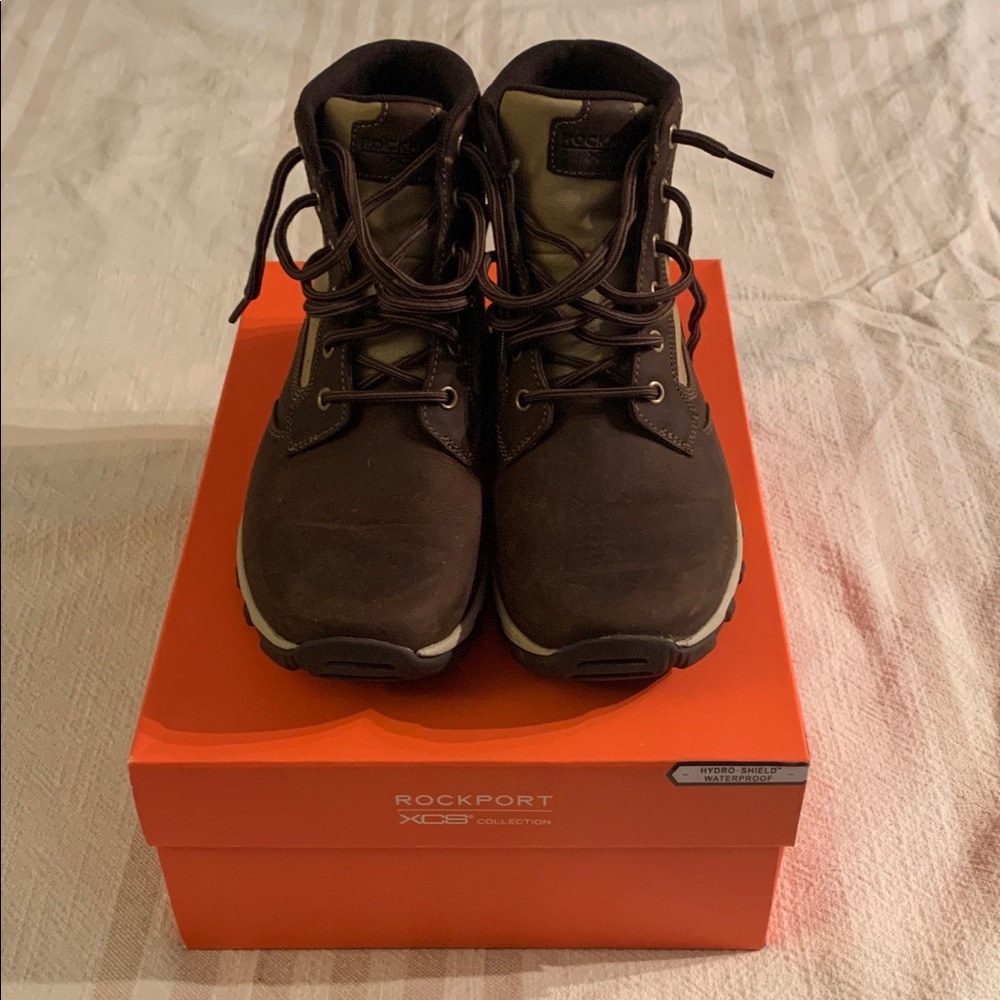 Rockport Men's Dark Brown and Tan Boots